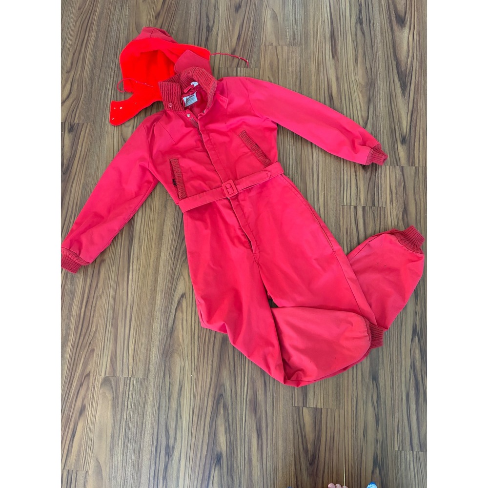 Vintage Walls Blizzard-Pruf Red One Piece Snow Suit Coveralls Size 14 Regular